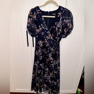 DKNY Blue Floral Print Dress